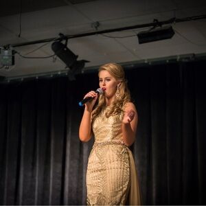 Gold Milano Pageant Evening Gown, Size 6